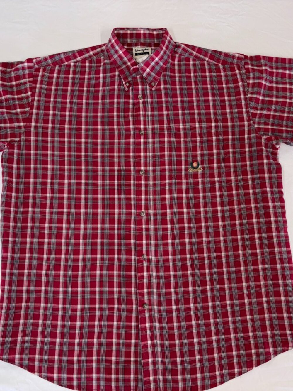 Wrangler Riata Men's Shirt Button Down Size 2X Red Plaid Short Sleeve Western